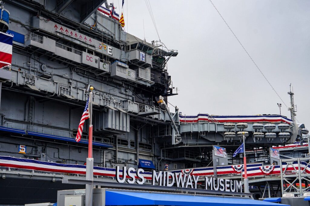The historic ship that is now the USS Midway Museum 