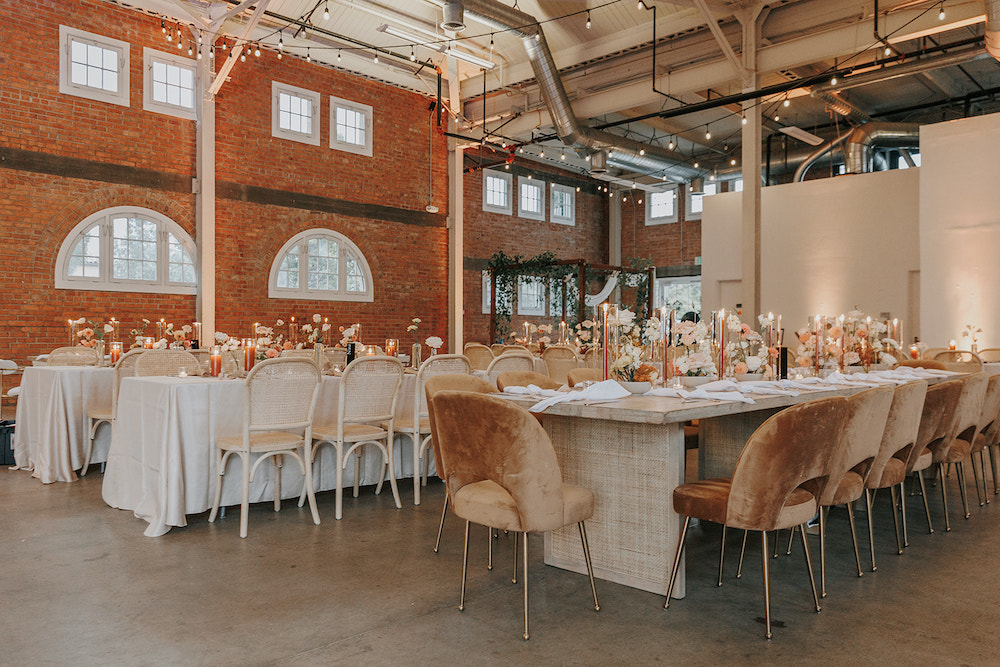 Boho vintage wedding reception at BRICK in San Diego, California