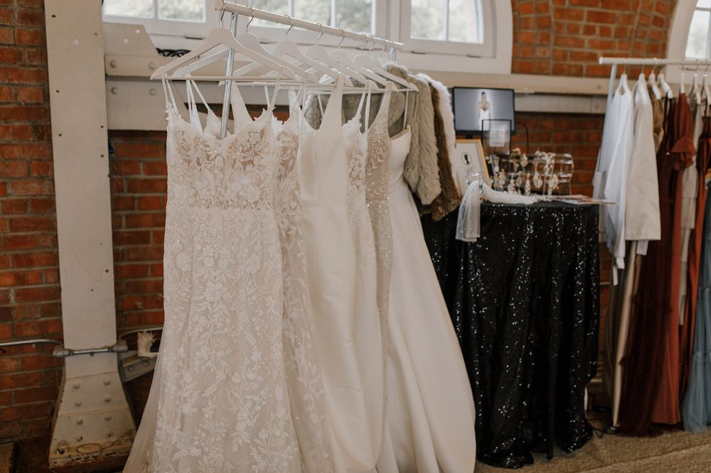 Wedding gowns from Onyx Bridal at BRICK's open house in San Diego, CA