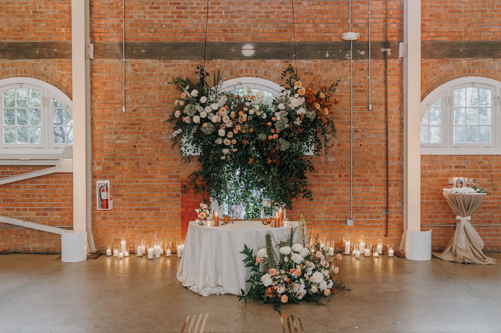 Sweetheart table at Wedding reception