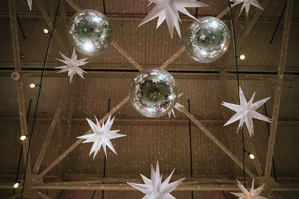 Disco ball and starry decor