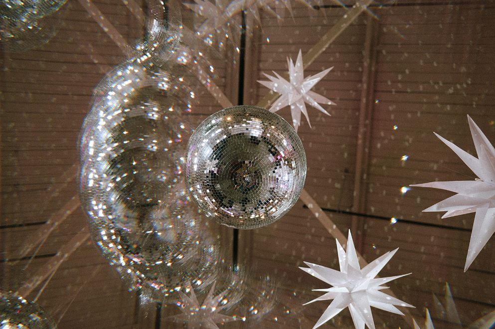 Disco ball and starry decor