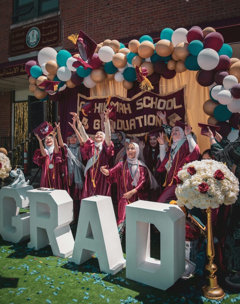 Graduates celebrating at a party