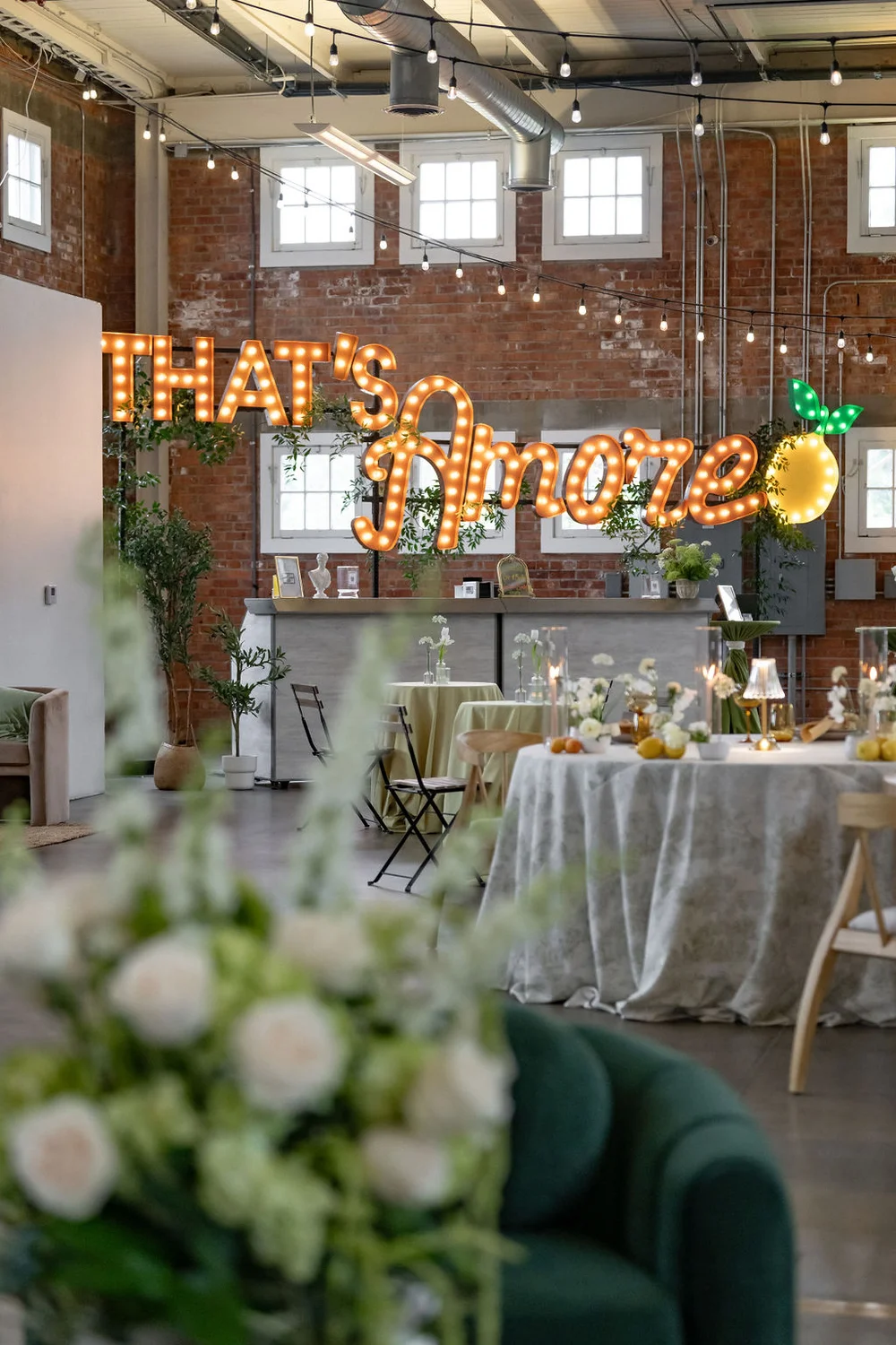 Italian summer themed wedding reception at BRICK in San Diego