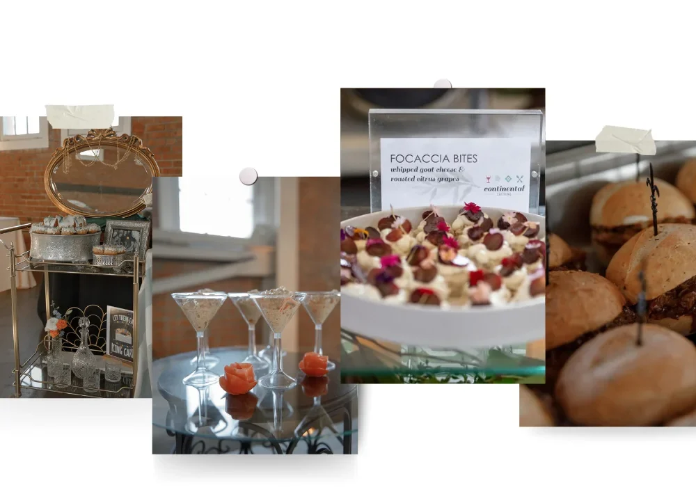 Collage of food items at BRICK San Diego open house