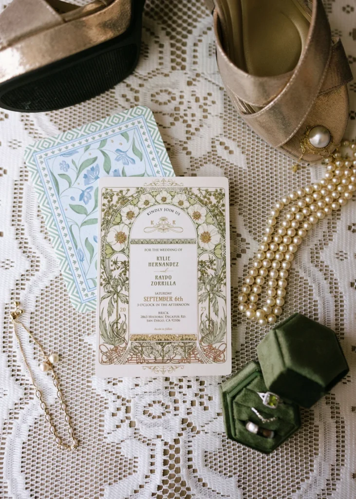 Wedding day details styled for a San Diego wedding celebration