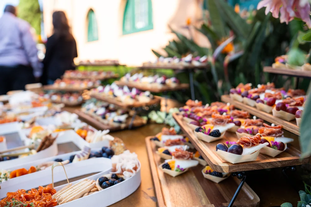Appetizers at a charity gala in San Diego