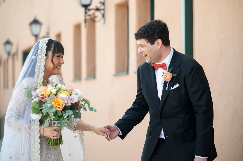 Bride and groom portraits outside of BRICK in San Diego, CA